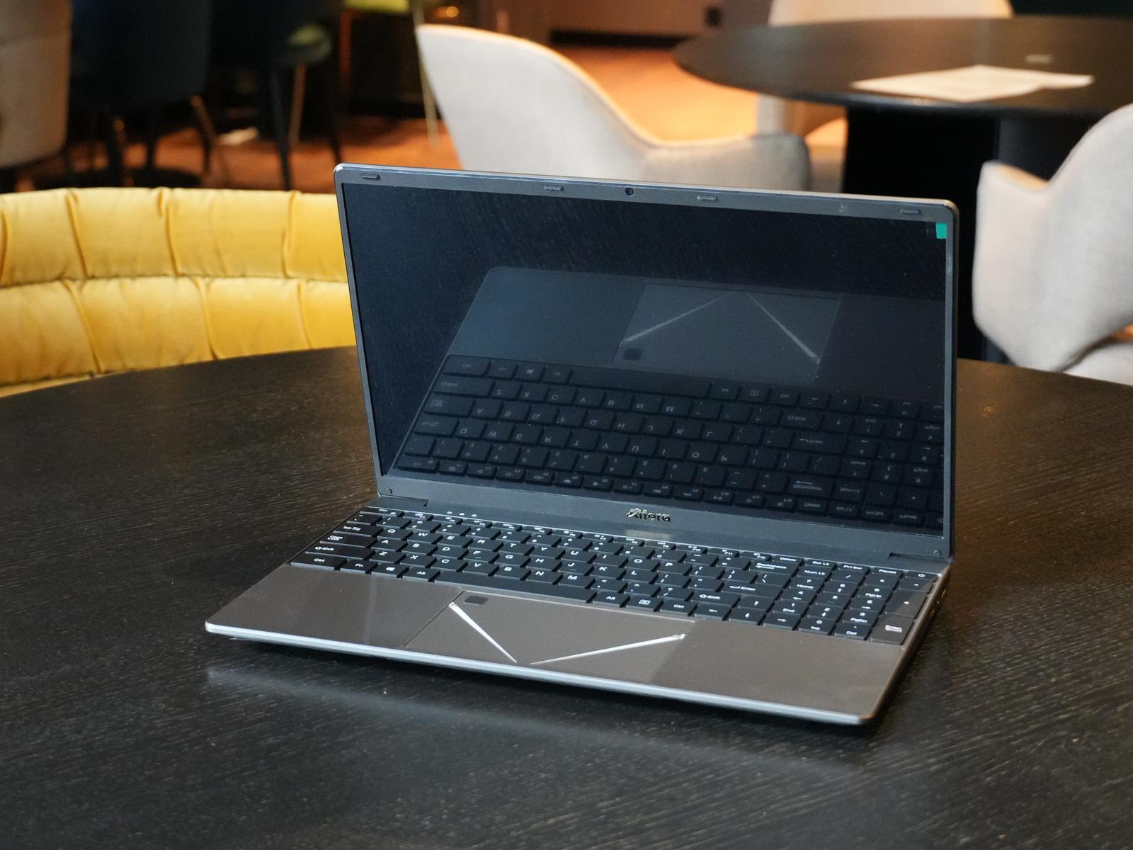Alfera laptop in graphite finish — premium African tech hardware